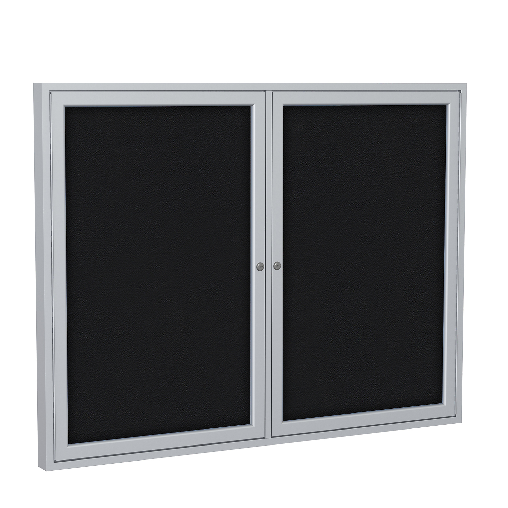 Ghent, 2 Door Fab Bulletin Board w/Alum 3ft.x5ft., BK, Color Finish Black, Model# PA23660F-95